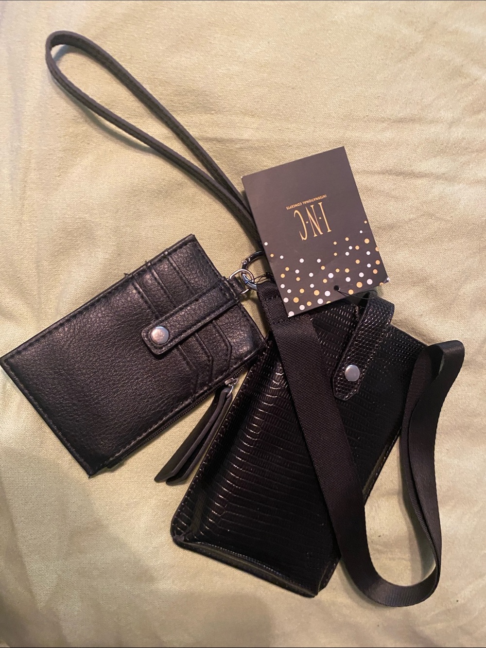 INC International Concepts Black Phone Case, Wristlet and Card Case Duo